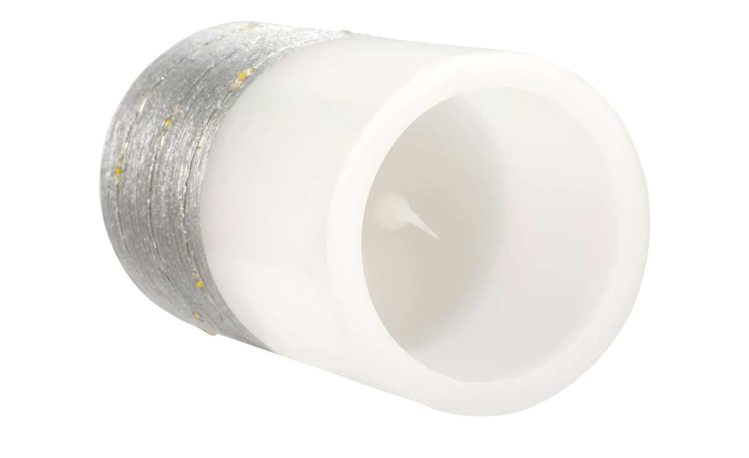 LED-Echtwachs-Kerzen 2er-Set, weiß/silberfarben 5 LED-Echtwachs-Kerzen 2er-Set, weiß/silberfarben – Bild 5