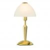KHG Tischleuchte messing matt mit Glasschirm