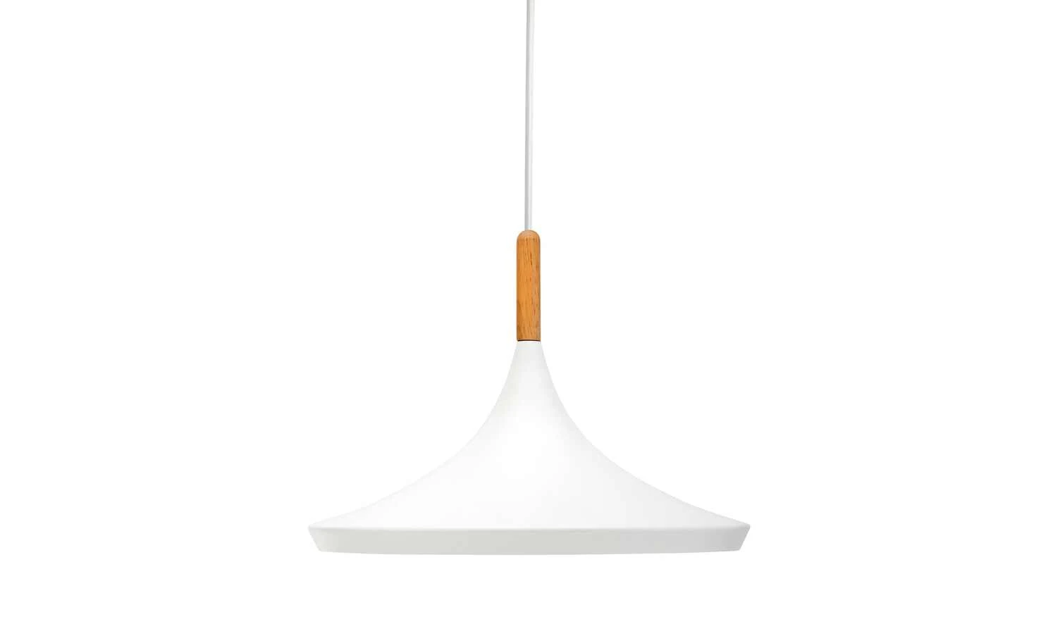 Pendelleuchte, 1-flammig, weiß / Holz 2 Pendelleuchte, 1-flammig, weiß / Holz – Bild 2