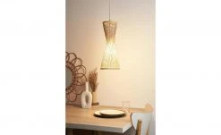 Pendelleuchte, 1-flammig, Rattan