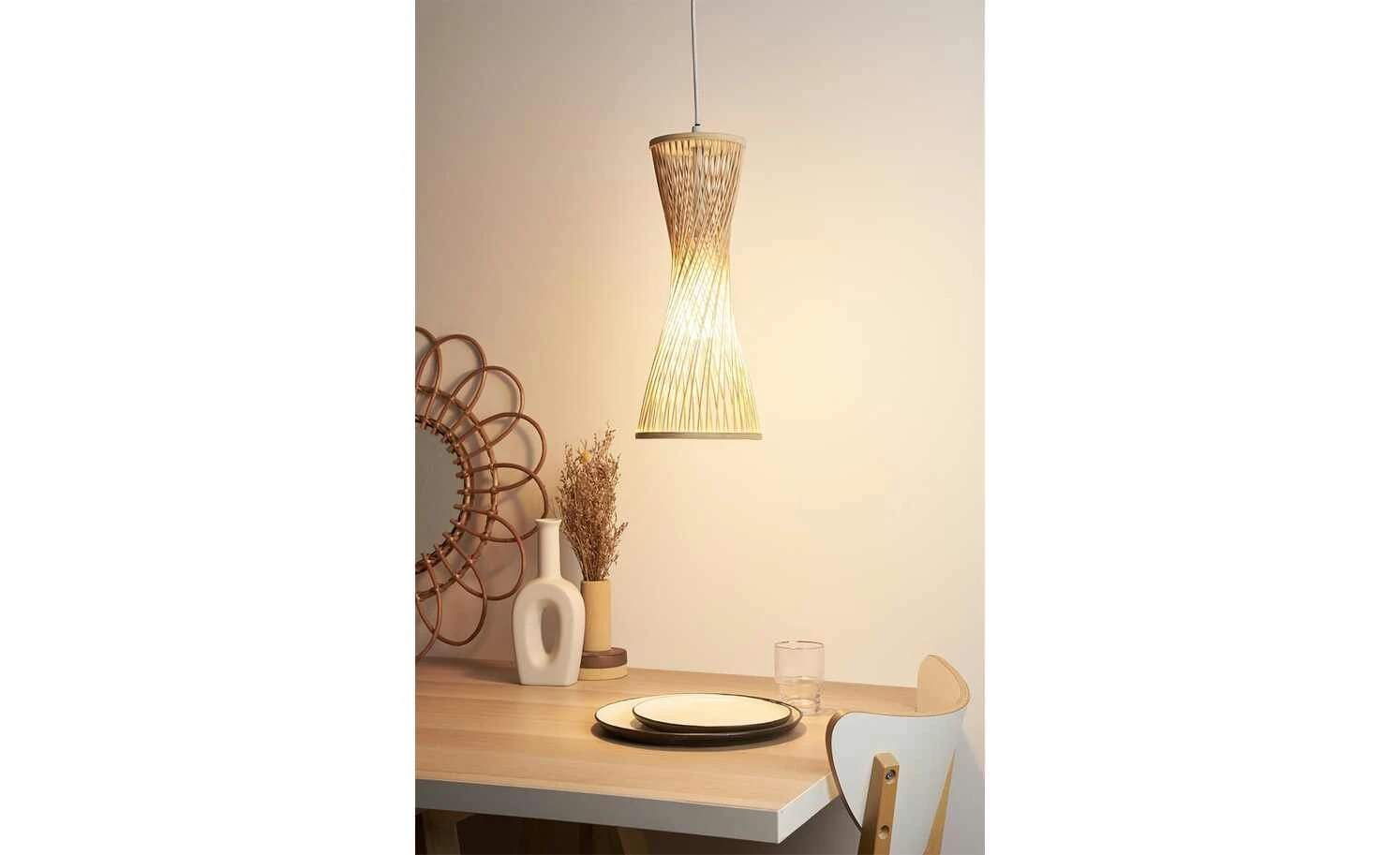 Pendelleuchte, 1-flammig, Rattan 1 Pendelleuchte, 1-flammig, Rattan