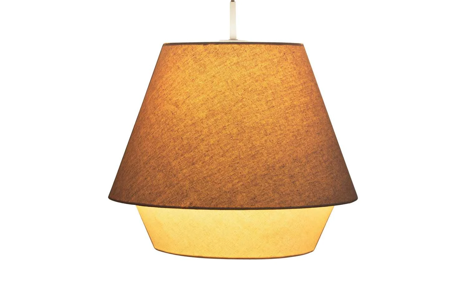 Pendelleuchte, 1-flammig Stoff grau/weiß 4 Pendelleuchte, 1-flammig Stoff grau/weiß – Bild 4