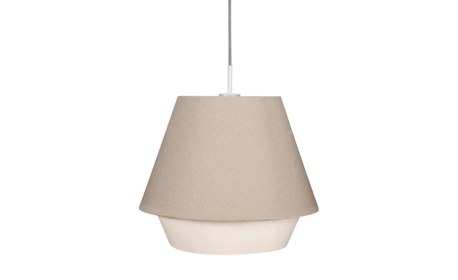 Pendelleuchte, 1-flammig Stoff grau/weiß 3 Pendelleuchte, 1-flammig Stoff grau/weiß – Bild 3