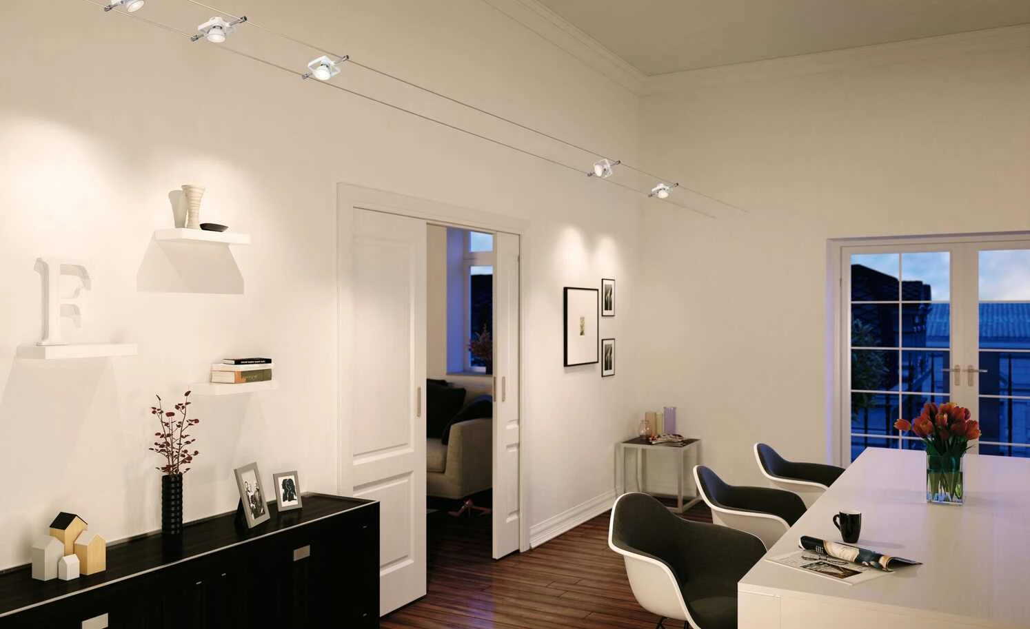 Seilsystem, Basisset, 5-flammig, weiß 2 Seilsystem, Basisset, 5-flammig, weiß – Bild 2