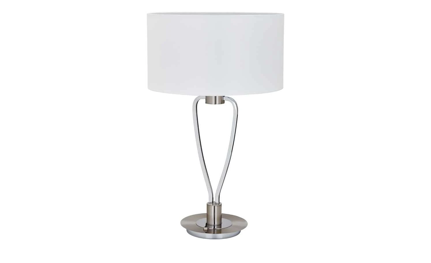 Trio Tischleuchte, 1-flammig, nickel matt, Fuß geschwungen 2 Trio Tischleuchte, 1-flammig, nickel matt, Fuß geschwungen – Bild 2