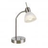 Tischleuchte, 1-flammig, Nickel-matt mit Glas Schirm