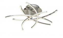 Meisterleuchten LED- Deckenleuchte, 5-flammig, chrom, geschwungene Stäbe