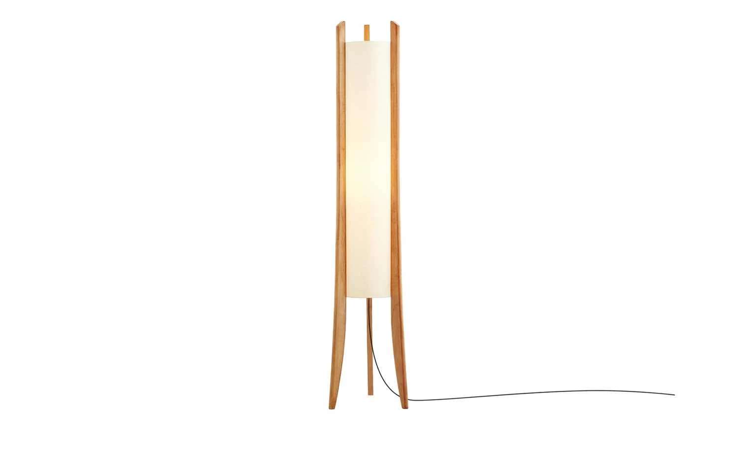 HOME STORY Stehleuchte mit Holzfüssen, 1-flammig 2 HOME STORY Stehleuchte mit Holzfüssen, 1-flammig – Bild 2
