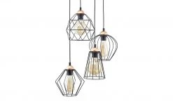 Pendelleuchte, 4-flammig, schwarz/ goldfarben -Innenleuchten Verkaufsladen 10685892 10 202106041245