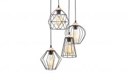 Pendelleuchte, 4-flammig, schwarz/ goldfarben -Innenleuchten Verkaufsladen 10685892 8 202106041245