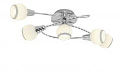 Deckenleuchte, 5-flammig, chrom/ Glas, weiß 7 Deckenleuchte, 5-flammig, chrom/ Glas, weiß -Innenleuchten Verkaufsladen 10685935 2 202103161244