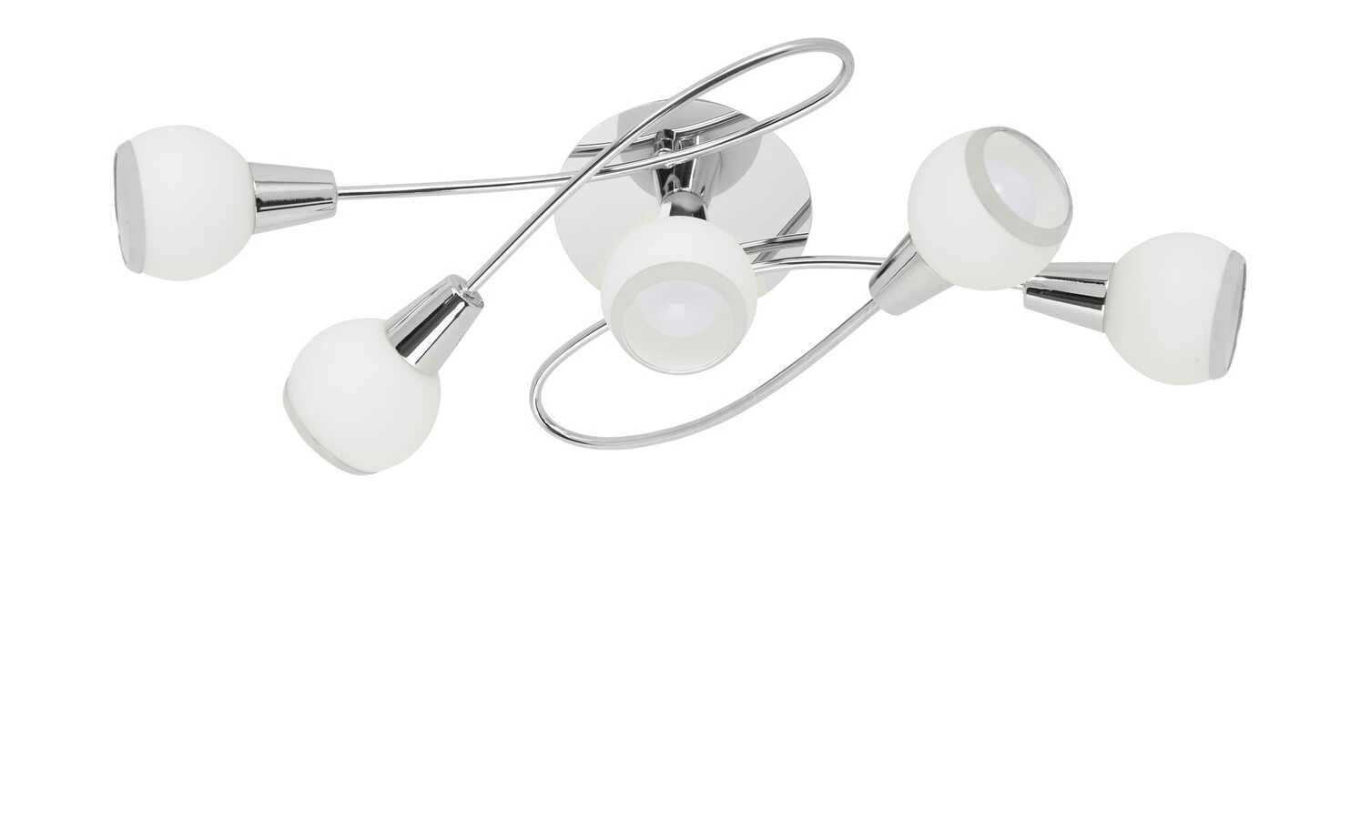 Deckenleuchte, 5-flammig, chrom/ Glas, weiß 4 Deckenleuchte, 5-flammig, chrom/ Glas, weiß – Bild 4
