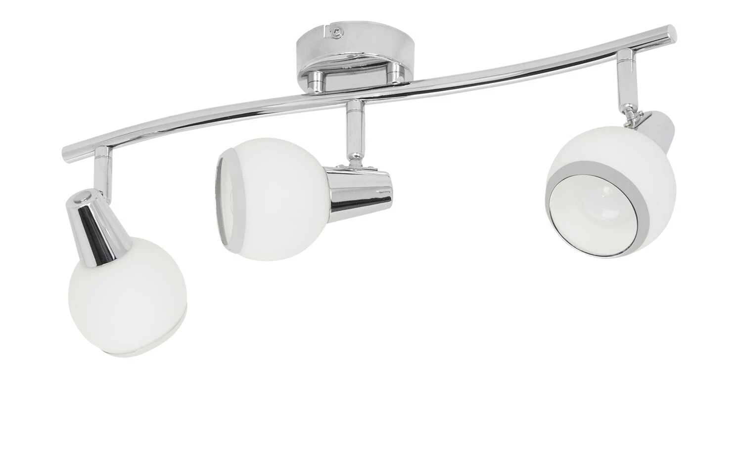Deckenleuchte, 3-flammig, chrom/ Glas, weiß 2 Deckenleuchte, 3-flammig, chrom/ Glas, weiß – Bild 2