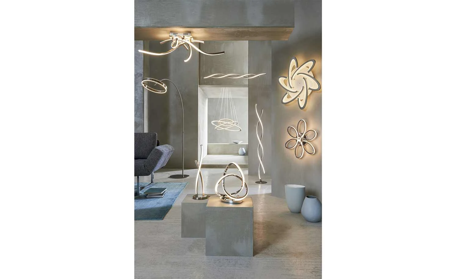 Paul Neuhaus LED-Stehleuchte, 2-flammig geschwungen 1 Paul Neuhaus LED-Stehleuchte, 2-flammig geschwungen