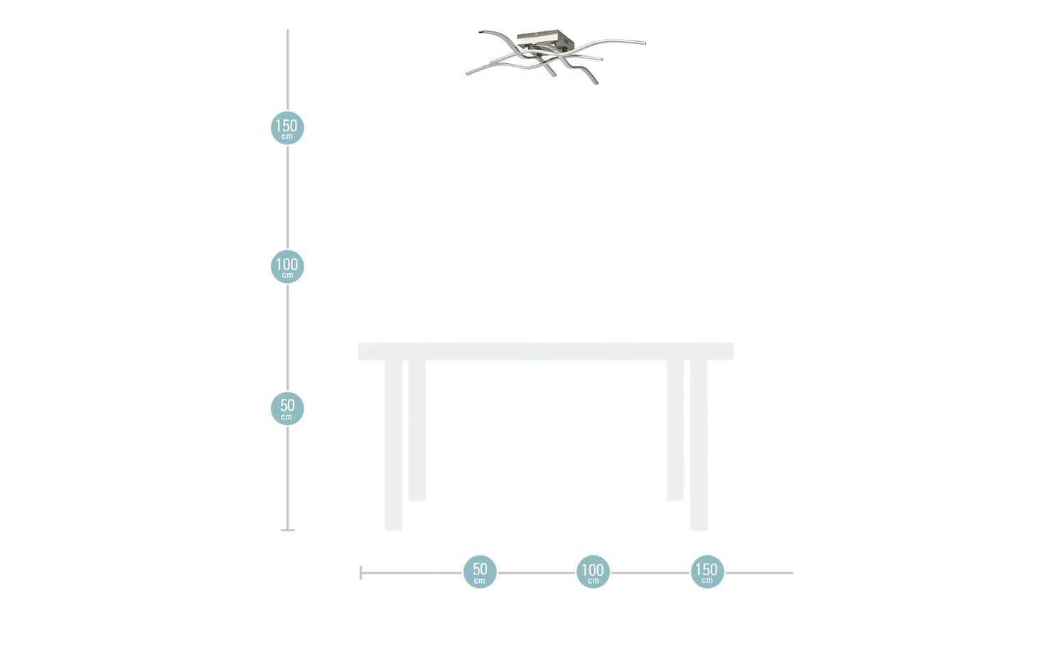 Paul Neuhaus LED-Deckenleuchte, 4-flammig, Nickel matt 4 Paul Neuhaus LED-Deckenleuchte, 4-flammig, Nickel matt – Bild 4