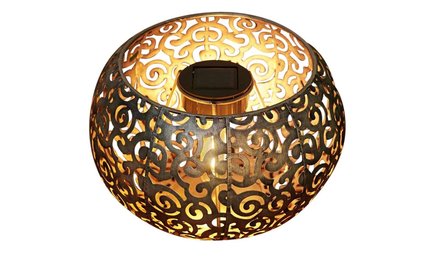 Solar-Tischleuchte, silberfarben `Schale´ 4 Solar-Tischleuchte, silberfarben `Schale´ – Bild 4