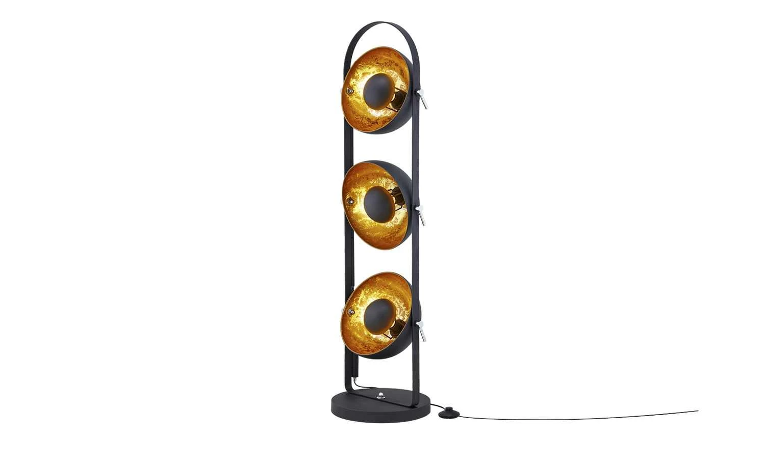 HOME STORY Retro-Stehleuchte, schwarz-gold 2 HOME STORY Retro-Stehleuchte, schwarz-gold – Bild 2