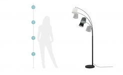 HOME STORY Bogenleuchte, 5-flammig mit Stoffschirmen 15 HOME STORY Bogenleuchte, 5-flammig mit Stoffschirmen -Innenleuchten Verkaufsladen 10686207 3 202106182233