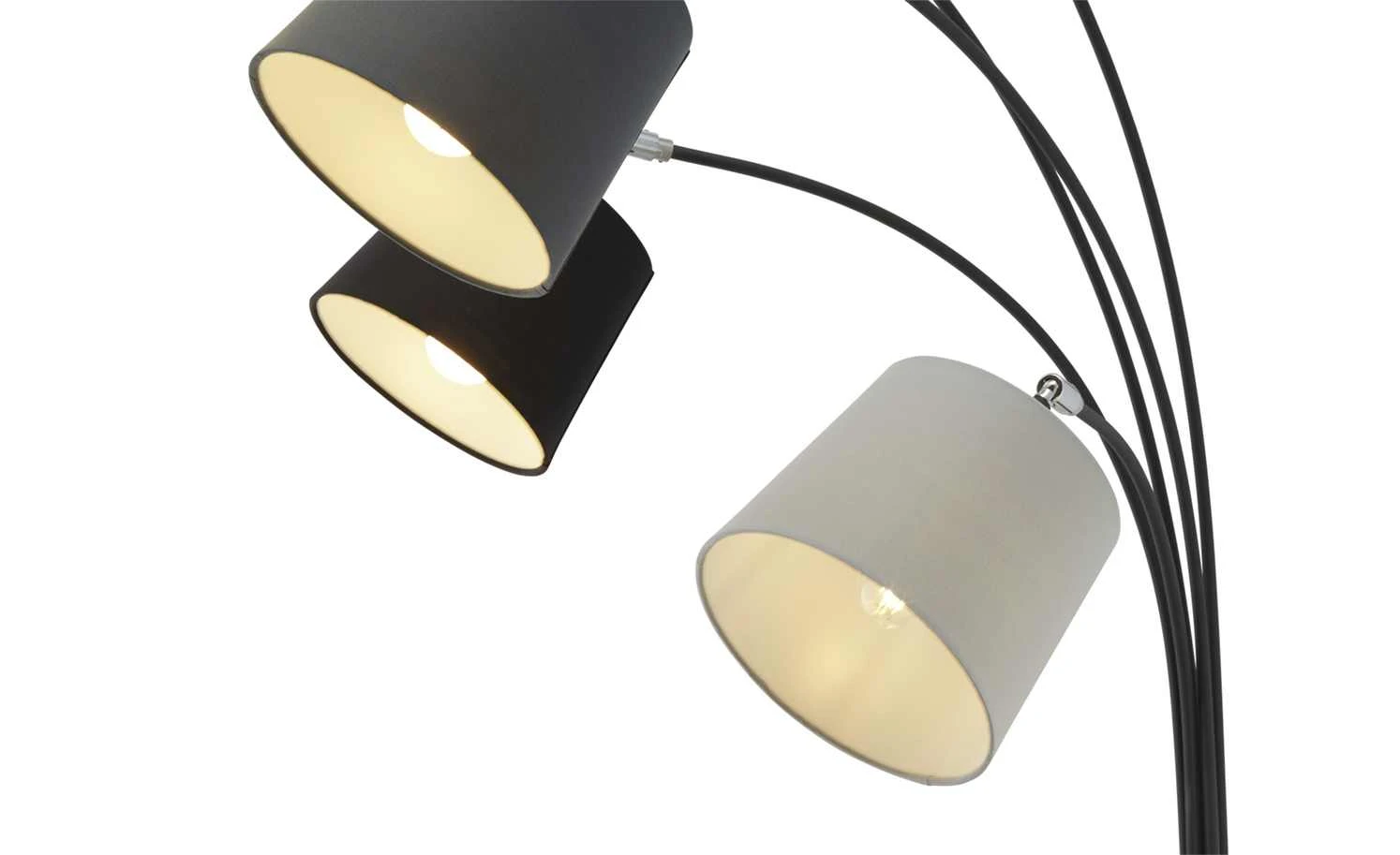 HOME STORY Bogenleuchte, 5-flammig mit Stoffschirmen 6 HOME STORY Bogenleuchte, 5-flammig mit Stoffschirmen – Bild 6