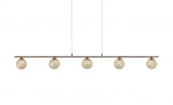 Paul Neuhaus Pendelleuchte, 5-flammig rostfarben