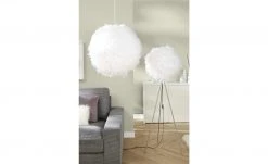 Stehleuchte, 1-flammig, Schirm aus Federn