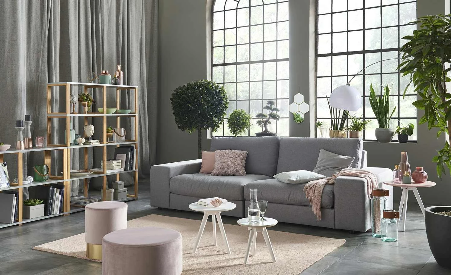 KHG Bogenleuchte, 1-flammig, Schirm weiß 1 KHG Bogenleuchte, 1-flammig, Schirm weiß