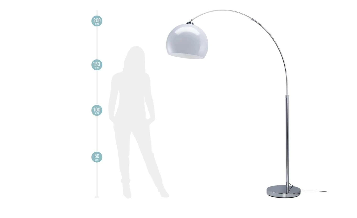 KHG Bogenleuchte, 1-flammig, Schirm weiß 6 KHG Bogenleuchte, 1-flammig, Schirm weiß – Bild 6