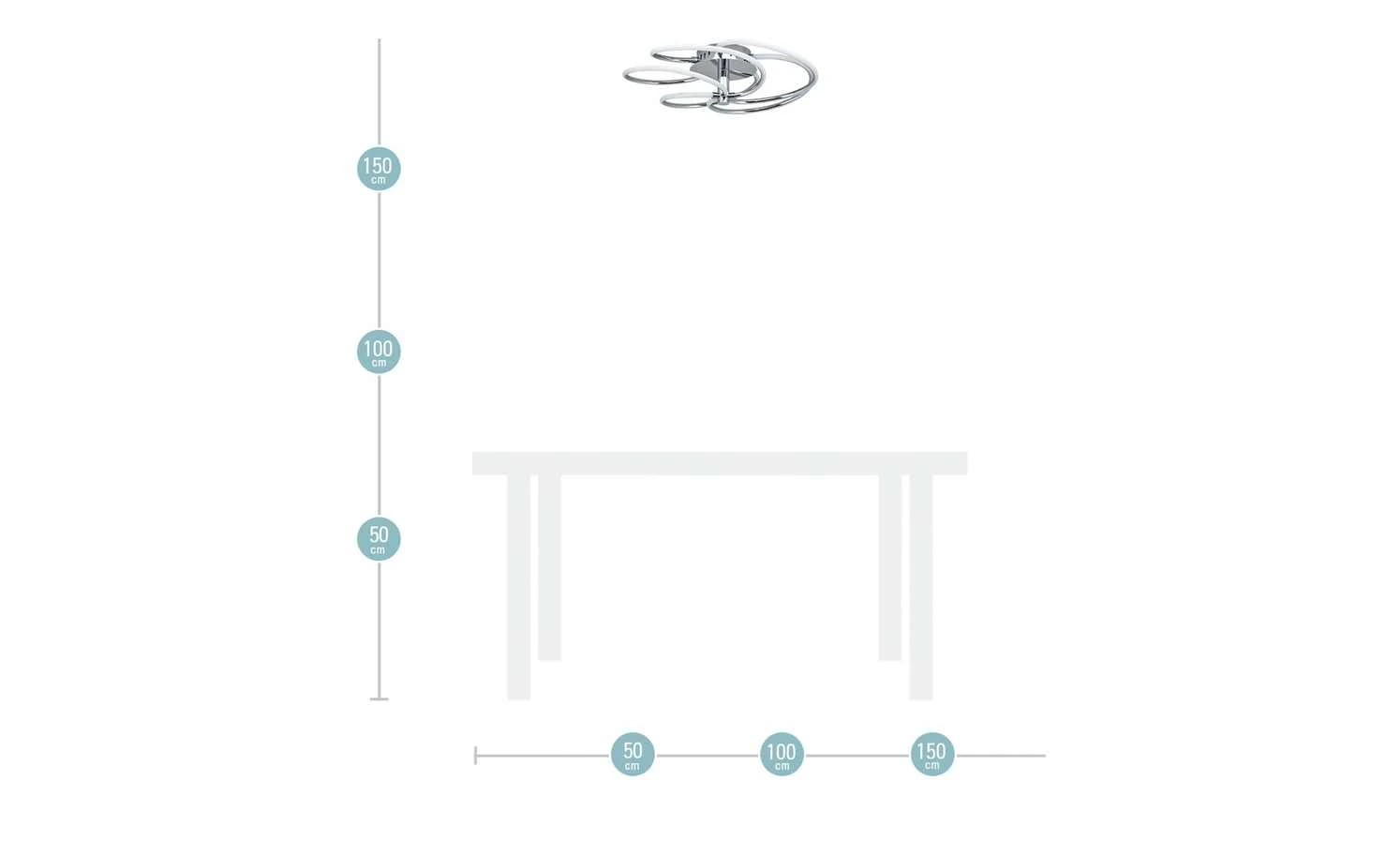 Meisterleuchten LED-Deckenleuchte, chrom, 5-flammig 8 Meisterleuchten LED-Deckenleuchte, chrom, 5-flammig – Bild 8
