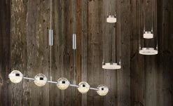 Meisterleuchten LED-Pendelleuchte, 4-flammig, nickel matt