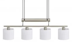 Trio Pendelleuchte, 4-flammig, Stoffschirm