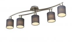 Trio Deckenleuchte, 5-flammig Stoffschirme grau -Innenleuchten Verkaufsladen 10688094 4 202002252238