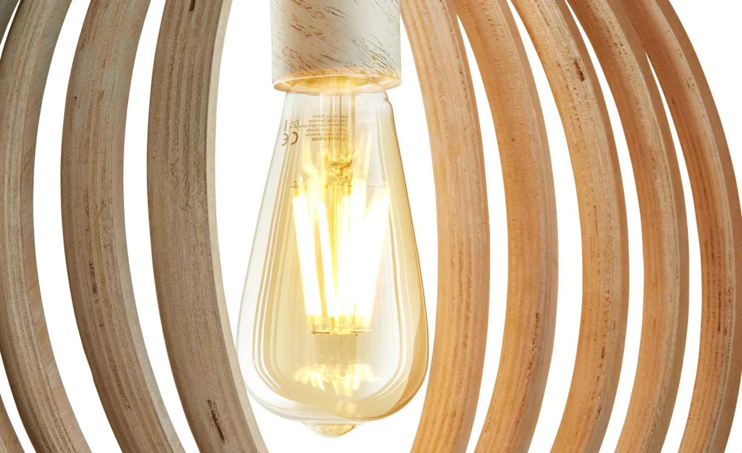 Trio Pendelleuchte mit Holzlamellen 2 Trio Pendelleuchte mit Holzlamellen – Bild 2