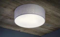 Fischer-Honsel Deckenleuchte, 3-flammig, Grau mit Dekor