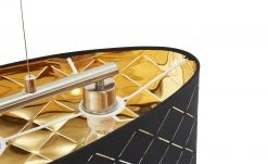 Stoffpendelleuchte, 3-flammig, Schirm schwarz/goldfarben -Innenleuchten Verkaufsladen 10688575 5 201906051225