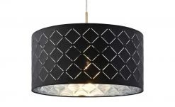 Stoffpendelleuchte, 1-flammig, Schirm grau/silber -Innenleuchten Verkaufsladen 10688601 5 201906052231