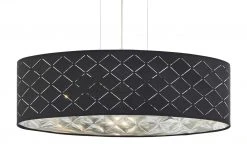 Stoffpendelleuchte, 3-flammig, Schirm grau/silber -Innenleuchten Verkaufsladen 10688602 4 201906051425