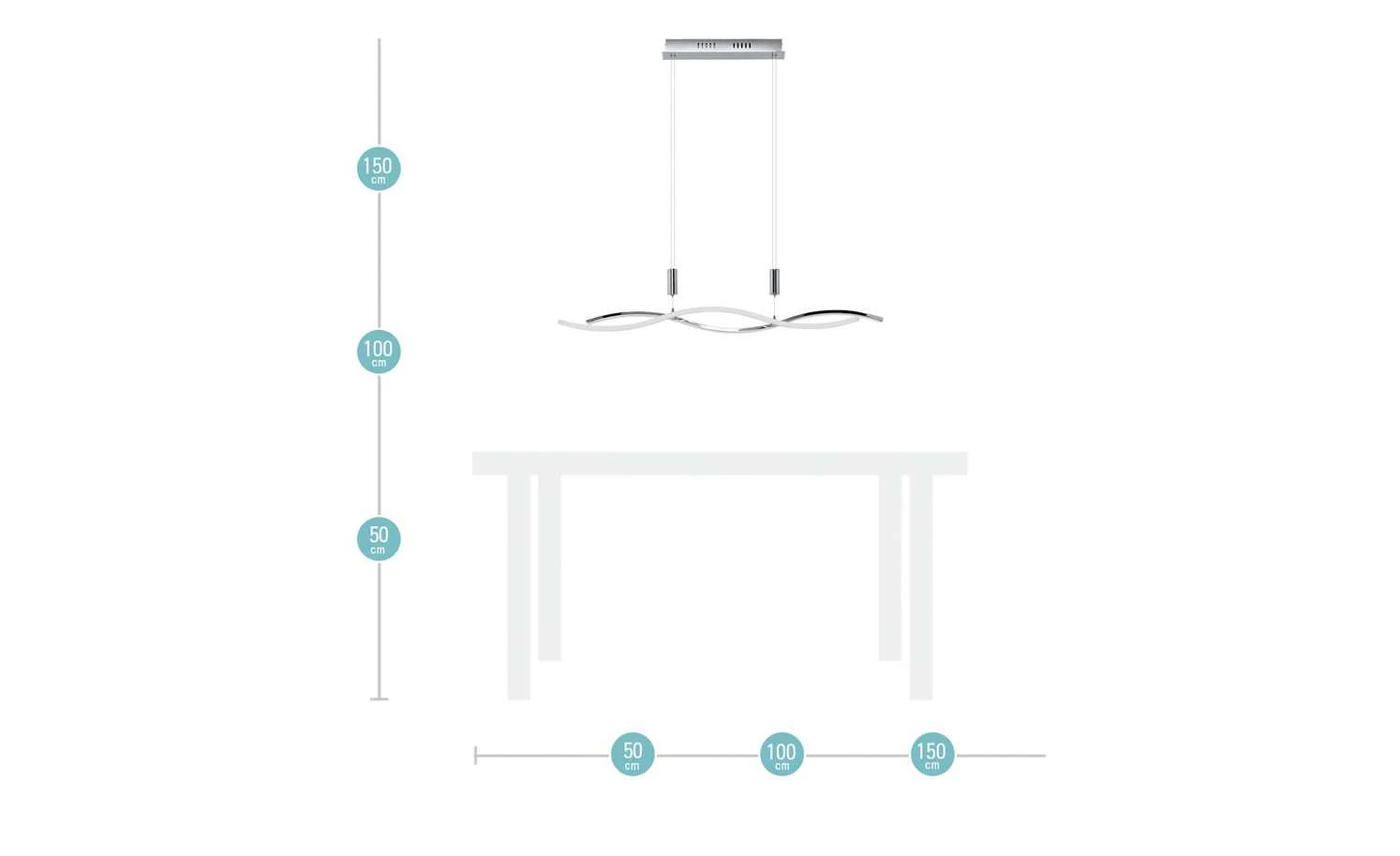 KHG LED-Pendelleuchte, chrom `Wavy´ 10 KHG LED-Pendelleuchte, chrom `Wavy´ – Bild 10