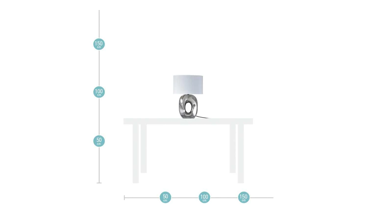 KHG Tischleuchte, Stoffschirm oval 6 KHG Tischleuchte, Stoffschirm oval – Bild 6