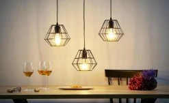 Pendelleuchte, 3-flammig, schwarz