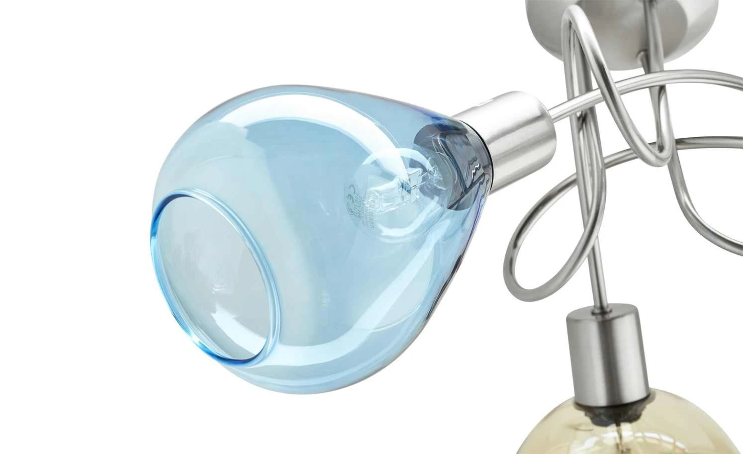 Deckenleuchte, 3-flammig, Gläser in bunt 6 Deckenleuchte, 3-flammig, Gläser in bunt – Bild 6