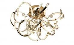 KHG LED-Deckenleuchte, goldfarben mit Kristall