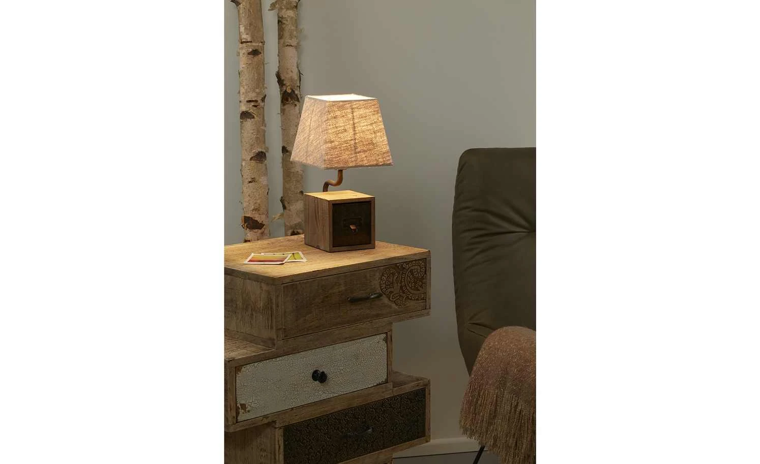 Tischleuchte, 1-flammig, `Box´ 1 Tischleuchte, 1-flammig, `Box´