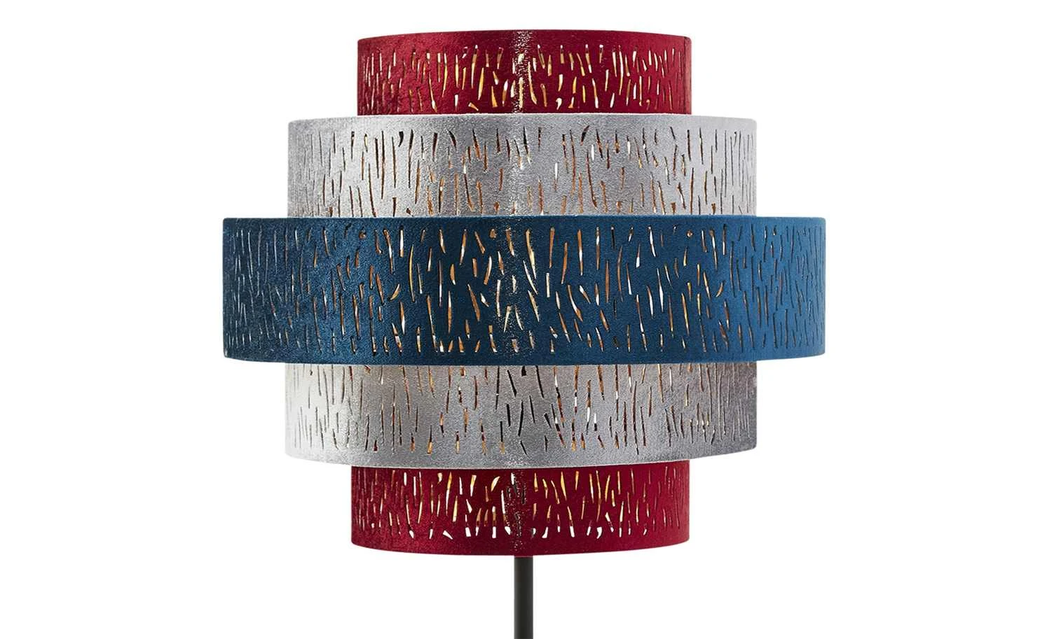 Stehleuchte, 1-flammig, Samtschirm multicolour 4 Stehleuchte, 1-flammig, Samtschirm multicolour – Bild 4