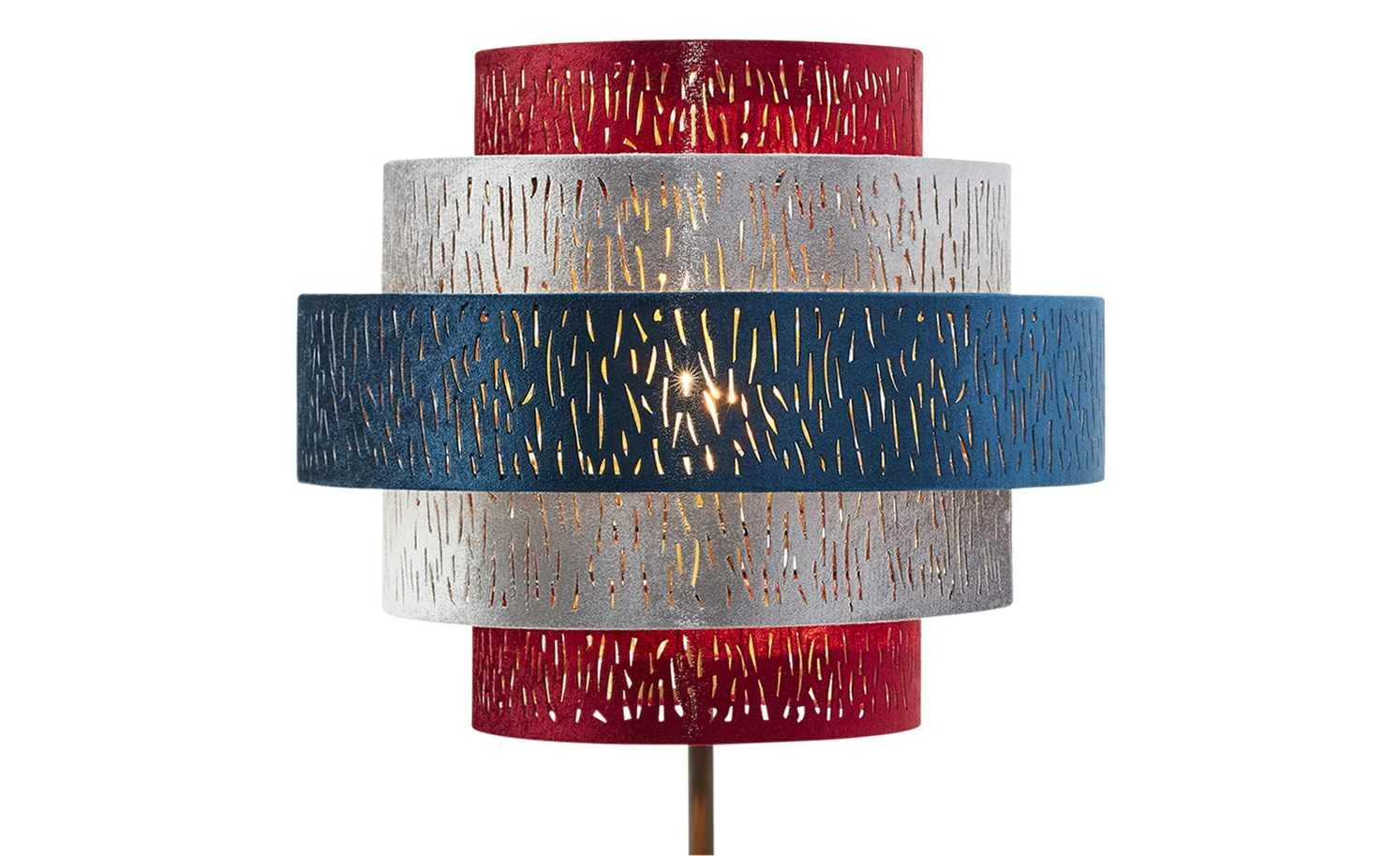 Stehleuchte, 1-flammig, Samtschirm multicolour 5 Stehleuchte, 1-flammig, Samtschirm multicolour – Bild 5