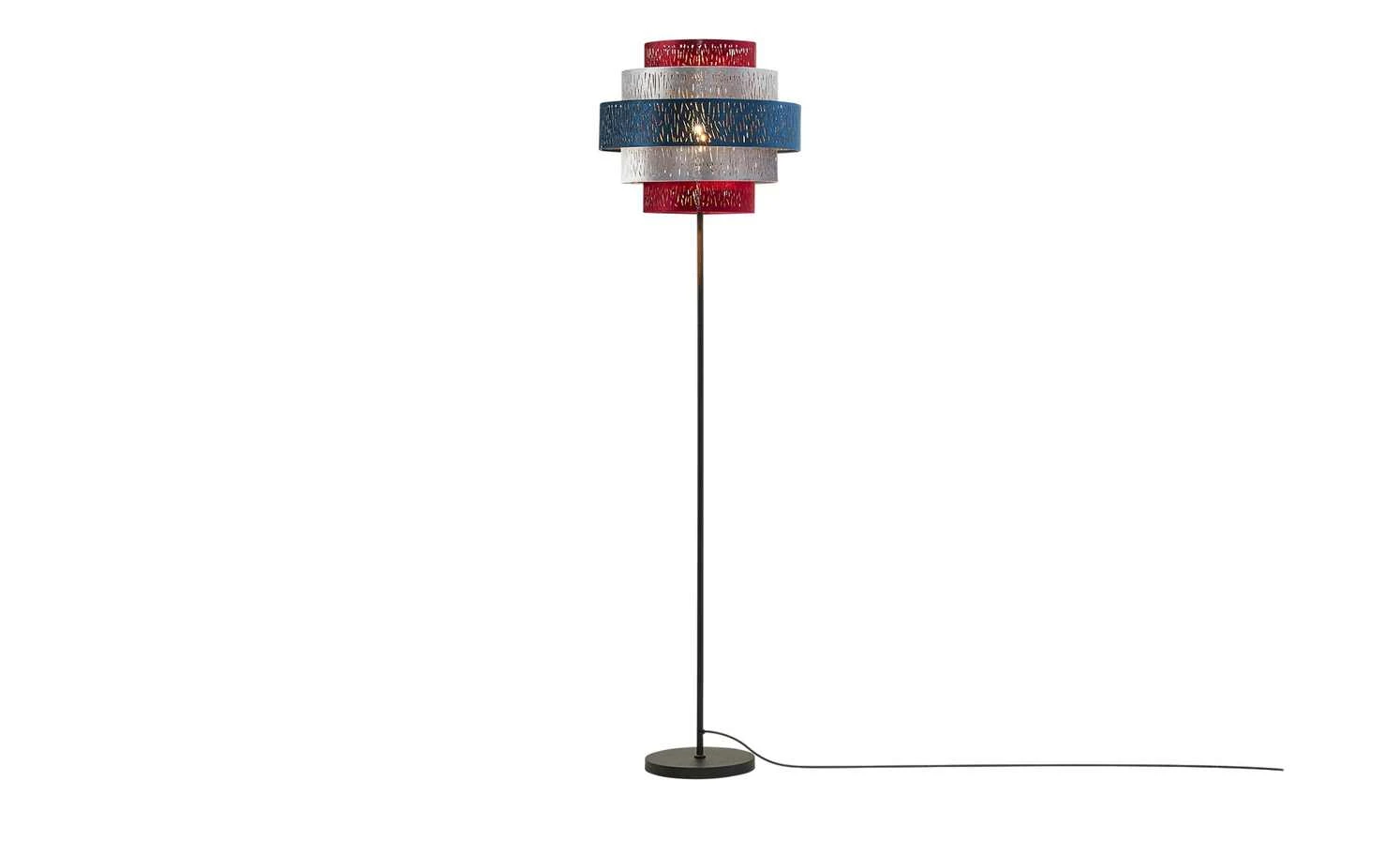 Stehleuchte, 1-flammig, Samtschirm multicolour 2 Stehleuchte, 1-flammig, Samtschirm multicolour – Bild 2