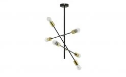 Wofi Pendelleuchte, 6-flammig, schwarz / goldfarben -Innenleuchten Verkaufsladen 10689698 1 201901221136