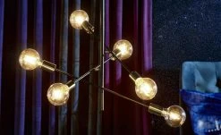 Wofi Pendelleuchte, 6-flammig, schwarz / goldfarben -Innenleuchten Verkaufsladen 10689698 3 201902151059