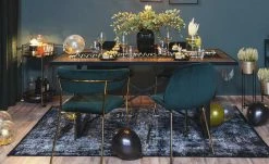 Wofi Pendelleuchte, 6-flammig, schwarz / goldfarben