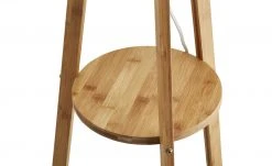 HOME STORY Holz-Stehleuchte, mit Stoffschirm und Ablage -Innenleuchten Verkaufsladen 10689879 1 201901222155