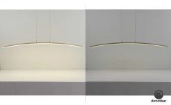 Fischer-Honsel LED-Pendelleuchte, Nickel-matt/Glas gebogen